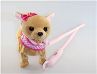 b/o walking chihuahua dog w. stick