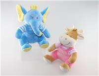 baby elephant and  cow w. rattle